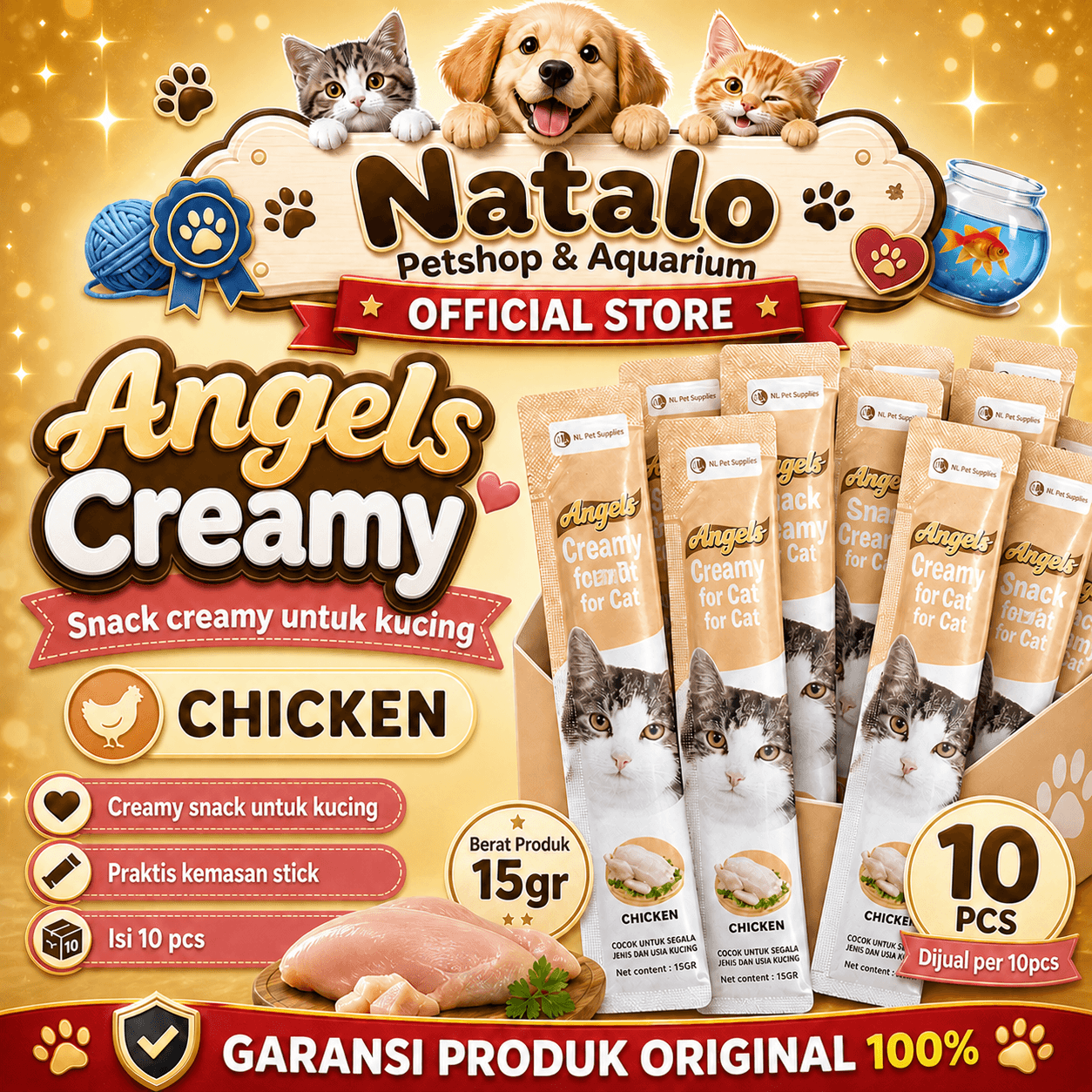 Angels Creamy Chicken 15g x 10pcs