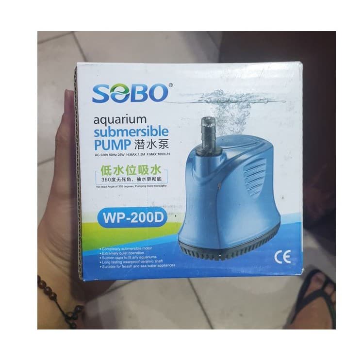 Sobo Wp - 200 D Vertikal Pompa Aquarium Kolam Hidroponik 200d — gambar 1