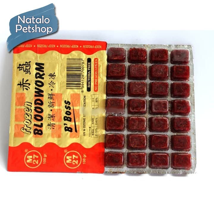Cacing Beku/Frozen Bloodworm Big Boss 100g — gambar 1