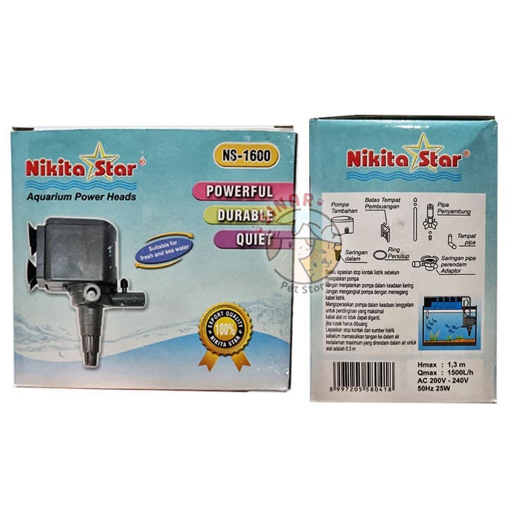 Nikita Star NS 1600 Pompa Aquarium Power Head - gambar 1