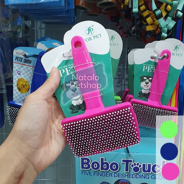 Sisir slicker tumpul SR 24 ada karet di ujung/Hewan/Kucing/Anjing — gambar 1