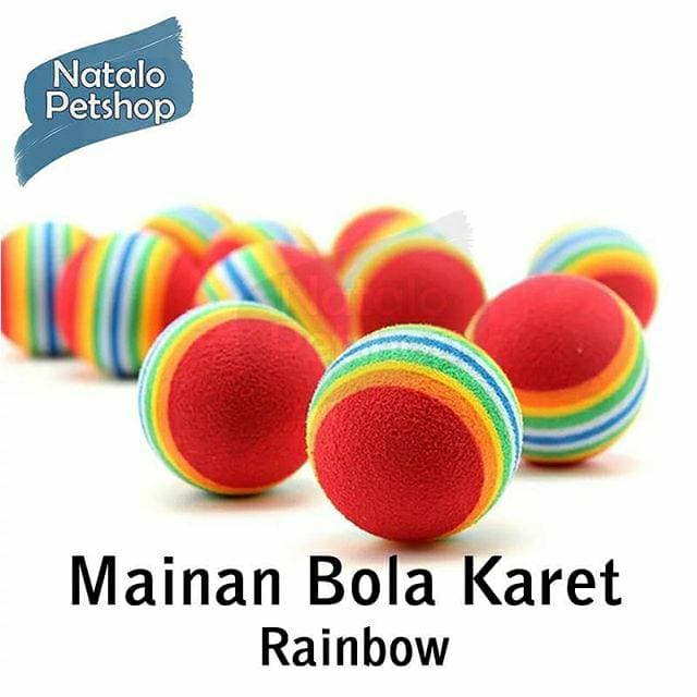 Mainan bola karet untuk kucing dan anjing murah lucu mantul - gambar 1