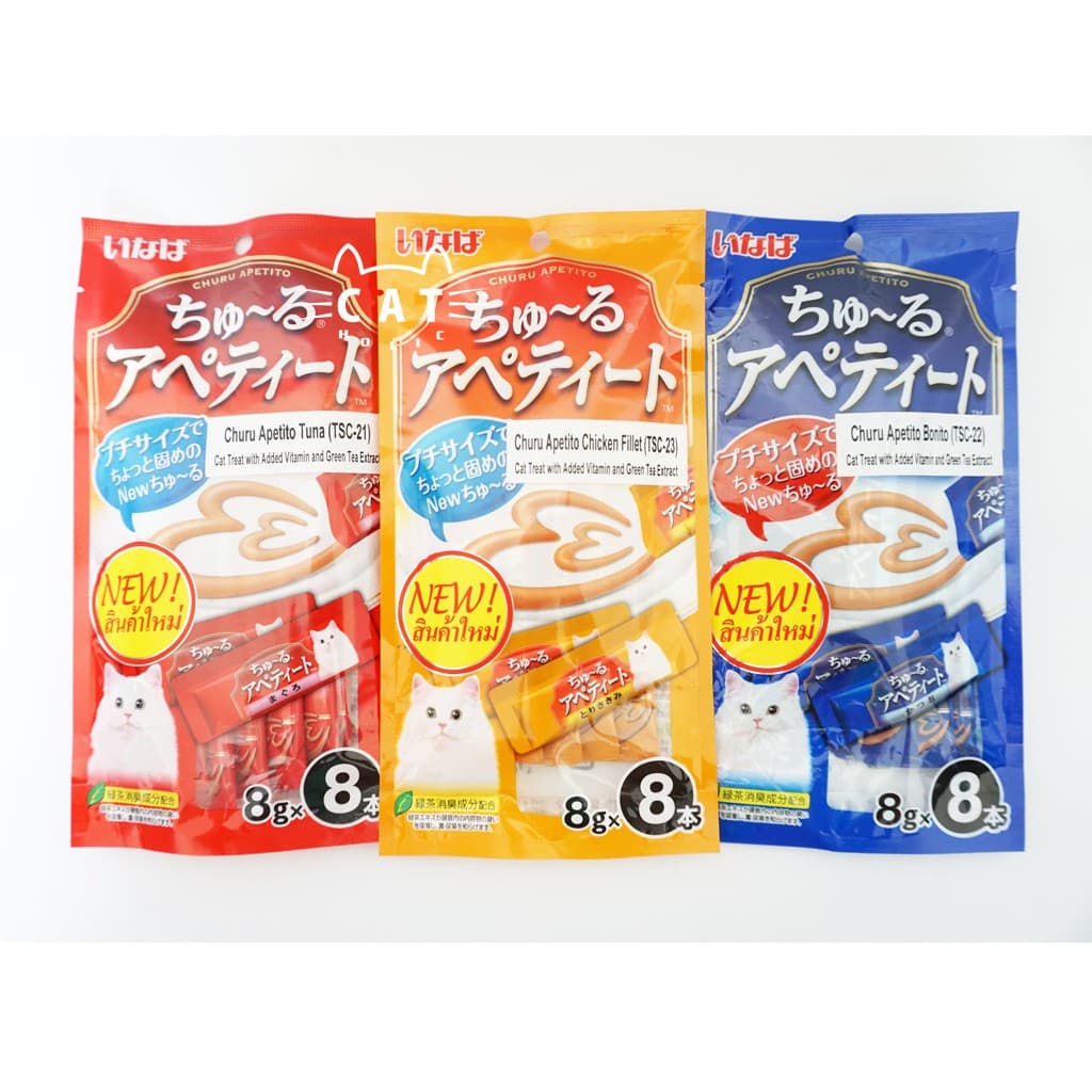 Ciao Churu Apetito 8 x 8g Snack Liquid Kucing Treat Creamy Kucing Cat — gambar 1