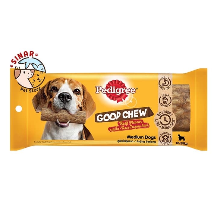 Pedigree Good Chew Medium 84g Beef Dog Snack Anjing Gigit Cemilan Rasa — gambar 1