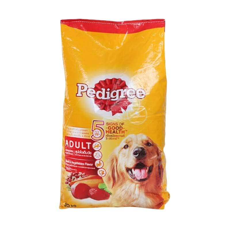 Pedigree 20KG Adult Dog Beef & Vegetables Makanan Anjing - gambar 1