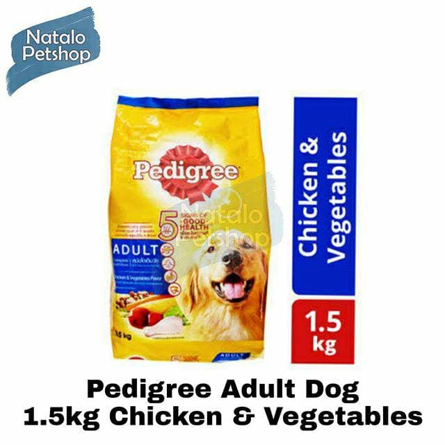 Pedigree Adult Dog Food 1.5kg Chicken & Vegetables — gambar 1