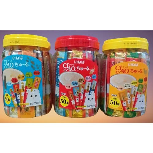 Ciao Churu Festive Bottle isi 50 x 14g Jar/Toples/Snack Kucing — gambar 1