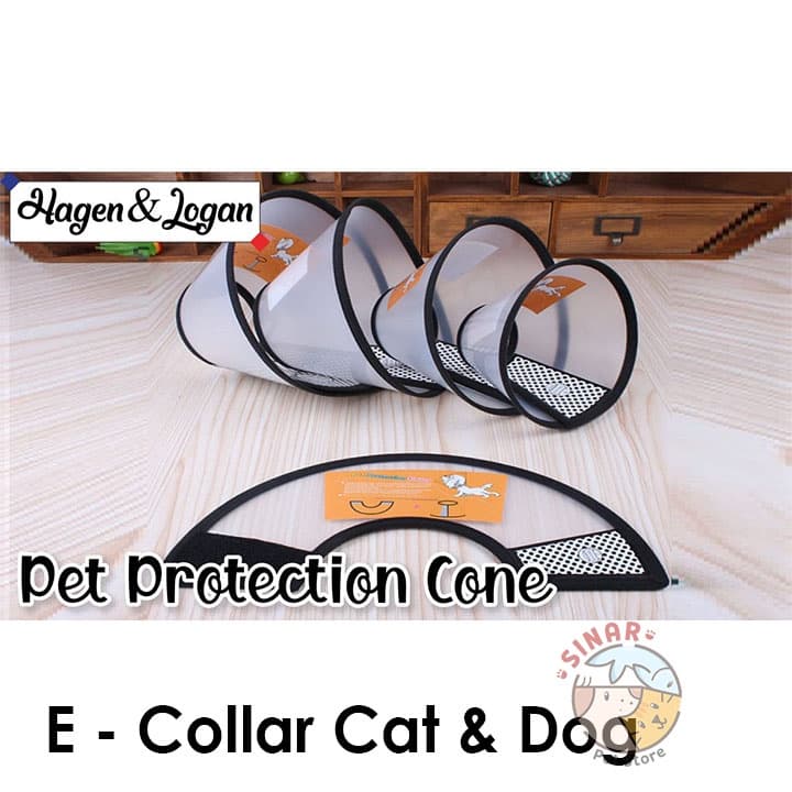 E Collar Pet Protection Cone Corong Pelindung Anjing Kucing Cat — gambar 1