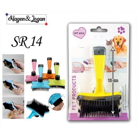 Sisir Slicker Automatic Pet King SR14 no Pet Zoom Hewan Kucing Anjing - gambar 1