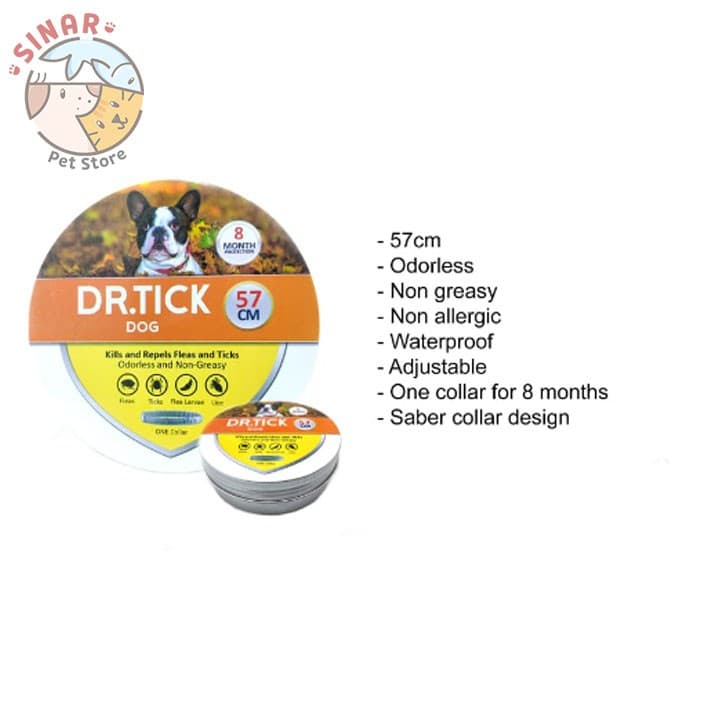 Kalung Kutu Anjing Dr Tick 57cm tahan 8 Bulan AMPUH Premium - gambar 1