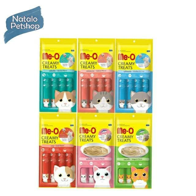 Me-O Creamy Treats 15g x 4/Snack/Jajanan Kucing Meo — gambar 1