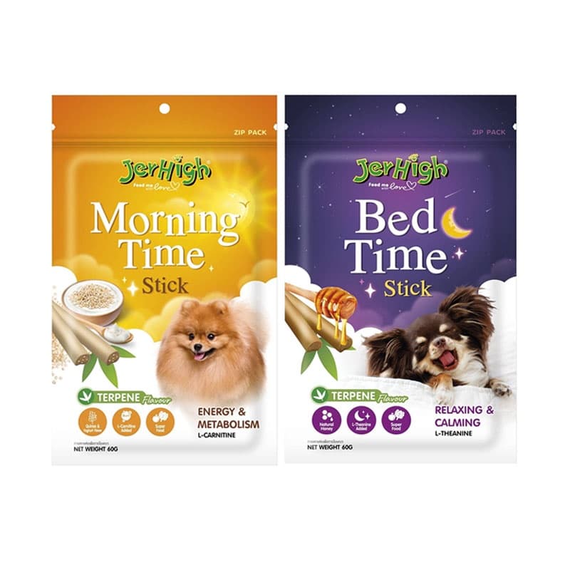 Jerhigh Morning Bed Time 60g Dog Snack Puppy Jajanan cemilan anjing — gambar 1