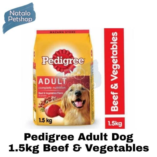 Pedigree Adult Dog Food 1.5kg Beef & Vegetables — gambar 1