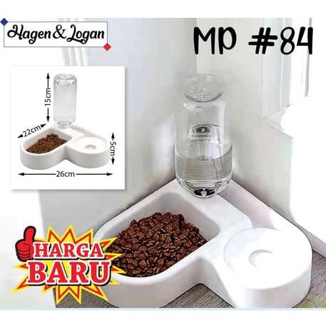 Bowl Sudut / Tempat Makan Minum Dispenser MP84 Kucing Anjing Kelinci - gambar 1
