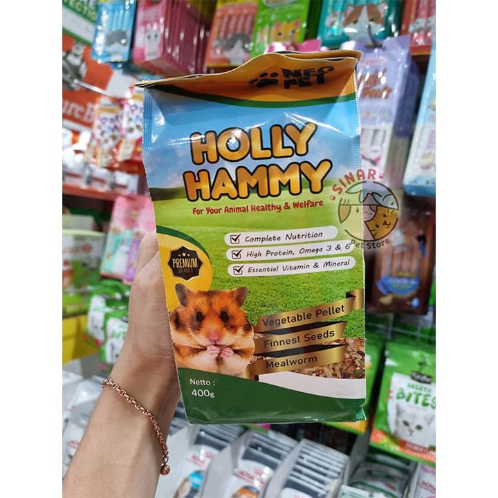 Hammy Holly 400g Makanan Hamster Marmut Biji bijian kuaci — gambar 1