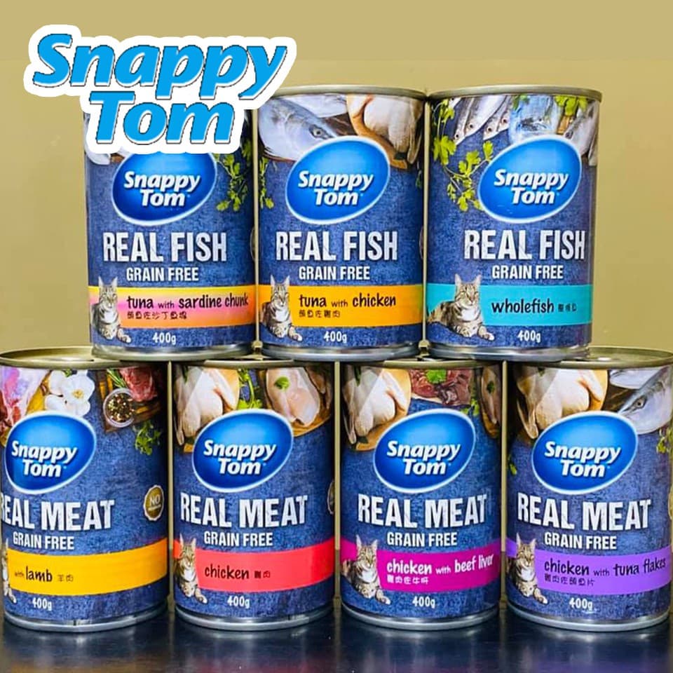 Snappy Tom 400g Kaleng Makanan Kucing Adult Wet Cat Food SnappyTom — gambar 1