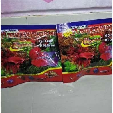 Tubifex Worm/Cacing Kering 5g Makanan Ikan Kura kura — gambar 1