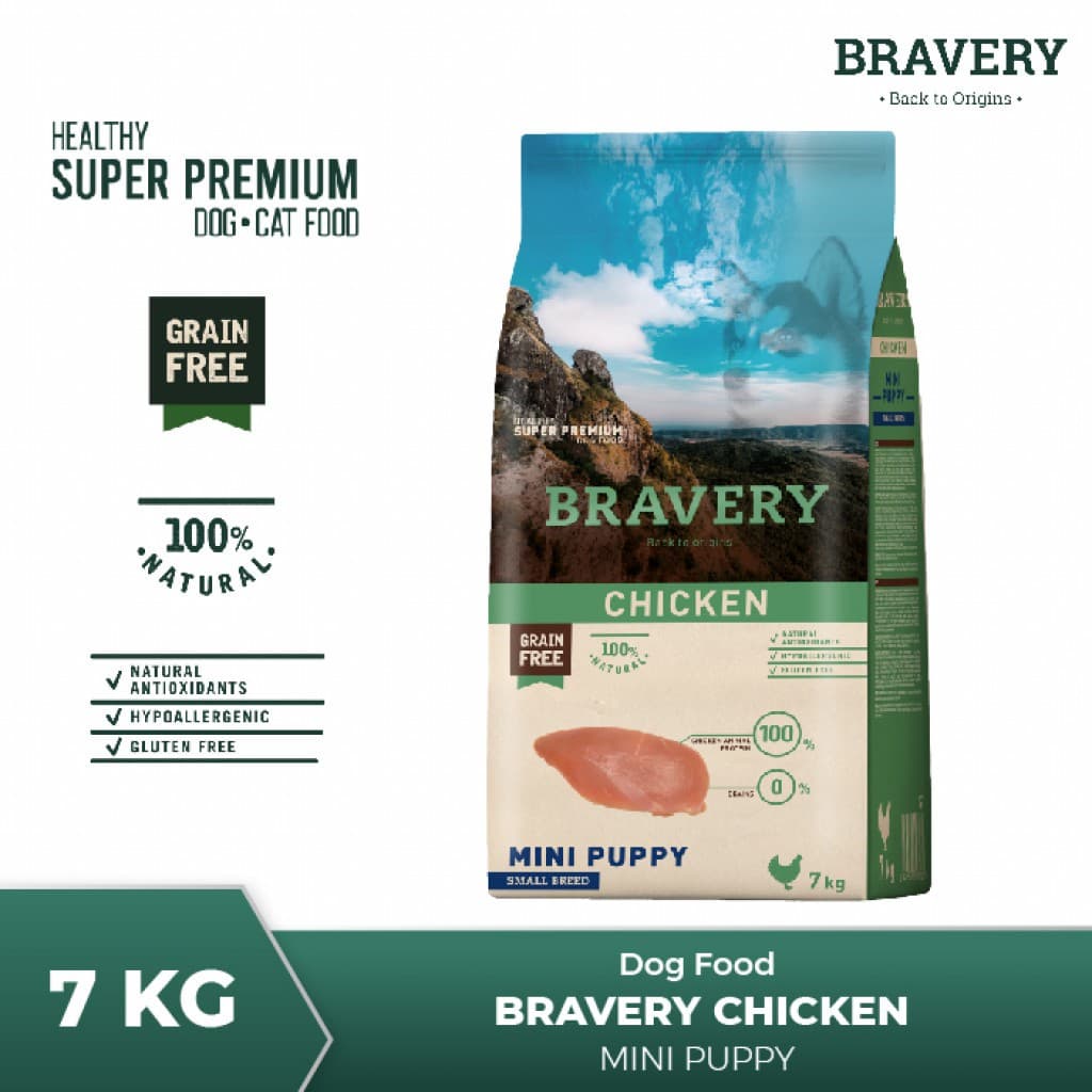 Bravery Mini Puppy Chicken 7kg Makanan Anak Anjing Small Breed Dog — gambar 1