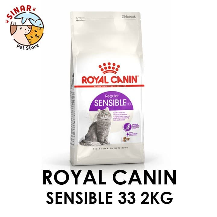 Royal Canin Sensible 33 2KG Makanan Kucing Pencernaan Sehat Pelet Pakan - gambar 1