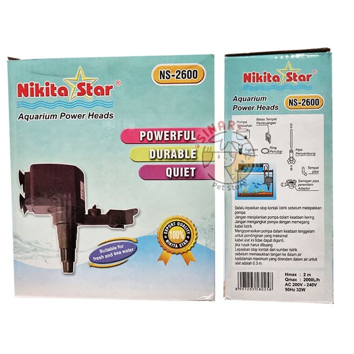 Nikita Star NS 2600 Pompa Aquarium Power Head - gambar 1