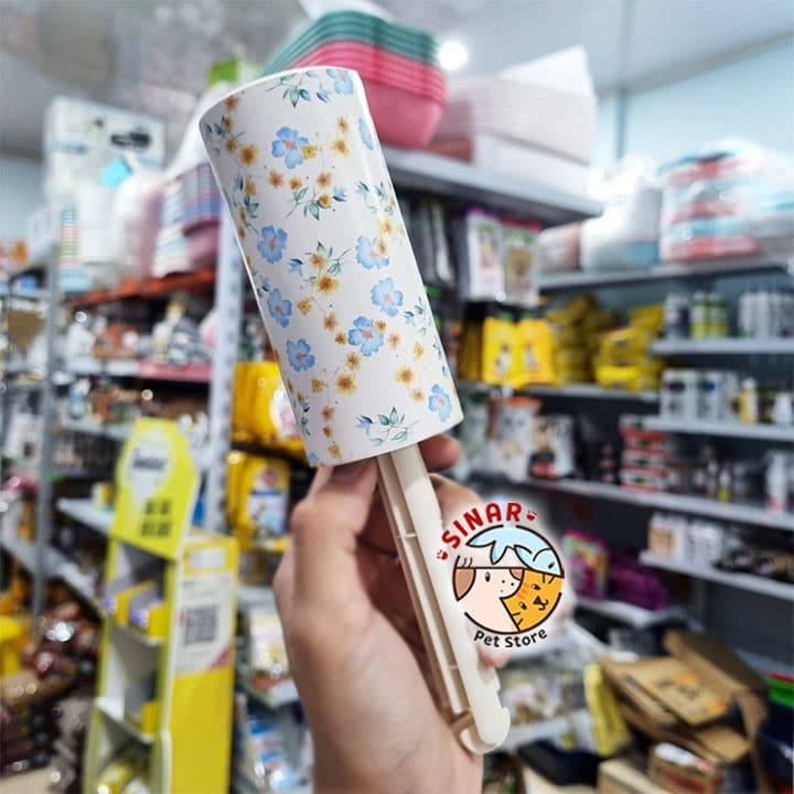 Lint Roller Bunga Animal Fur/Hair Pembersih Bulu Hewan pada Baju — gambar 1