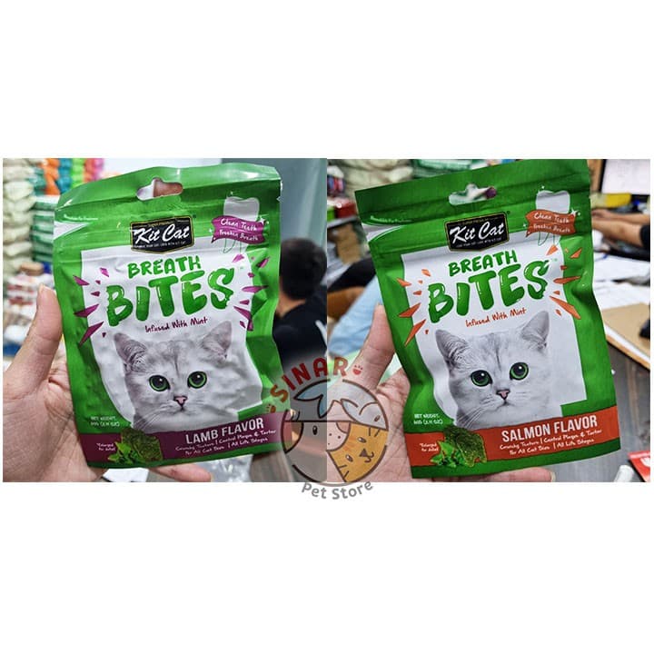 Kit Cat Breath Bites 60g Snack/Jajan Pengharum mulut Kucing mint — gambar 1