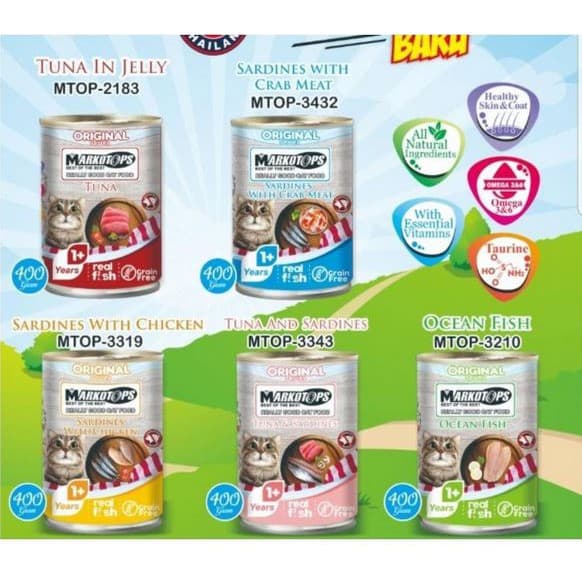 Markotops 400g Cat Food Harga Per Box Isi 24 Kaleng All Stages/Segala — gambar 1