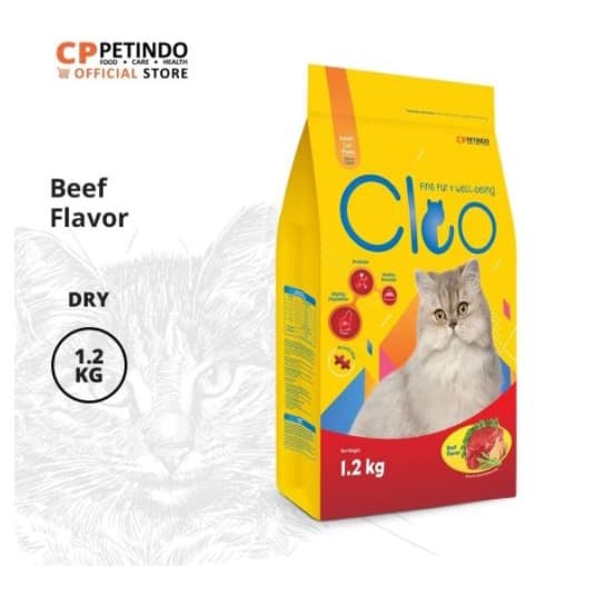 Cleo Adult Beef 1.2KG Cat Food Makanan Kucing Kering Dry Cat Food - gambar 1