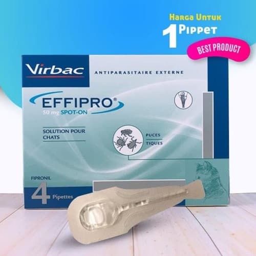 Virbac Effipro Cat 50mg Spot On Obat Kutu Kucing 1 Ampul — gambar 1