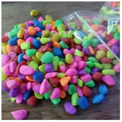 Batu Warna Warni Medium/Large 500g Hiasan Taman/Aquarium/Aquascape — gambar 1