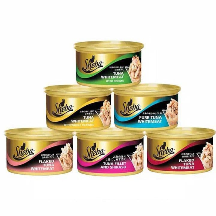 Sheba Kaleng 85g Chicken Tuna Whitemeat Salmon Makanan Basah Kucing — gambar 1