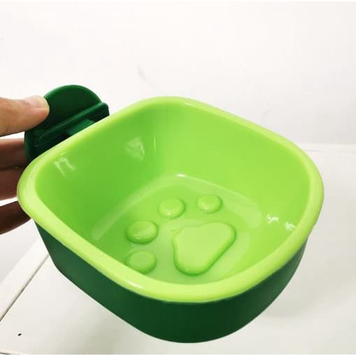 Bowl Single Gantung Petak Tempat Makan Minum Hewan Kucing Anjing — gambar 1