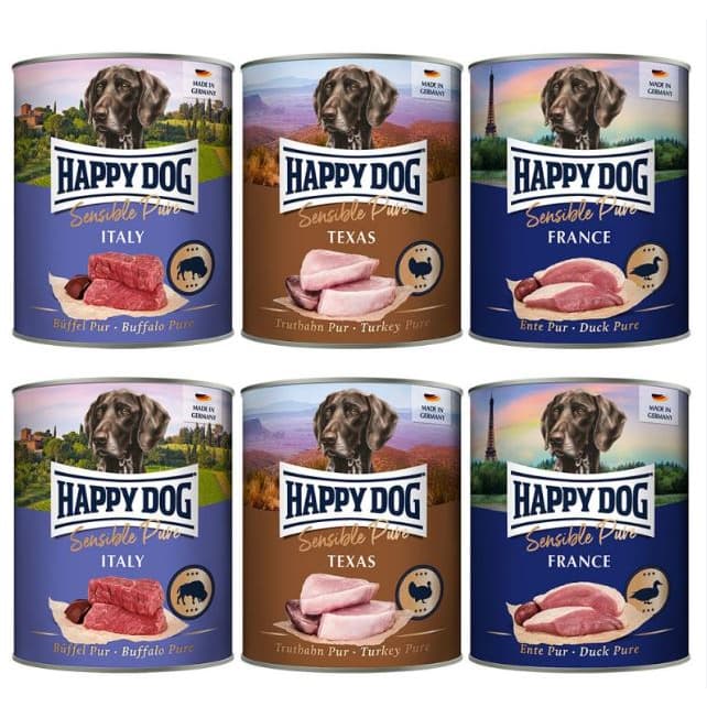Happy Dog Kaleng 400g Pure Meat Can Makanan Basah Anjing Kaleng Wet — gambar 1