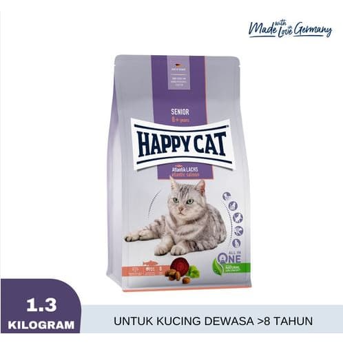 Happy Cat Senior Atlantic Salmon 1.3KG Supreme Makanan Kucing Tua Food - gambar 1
