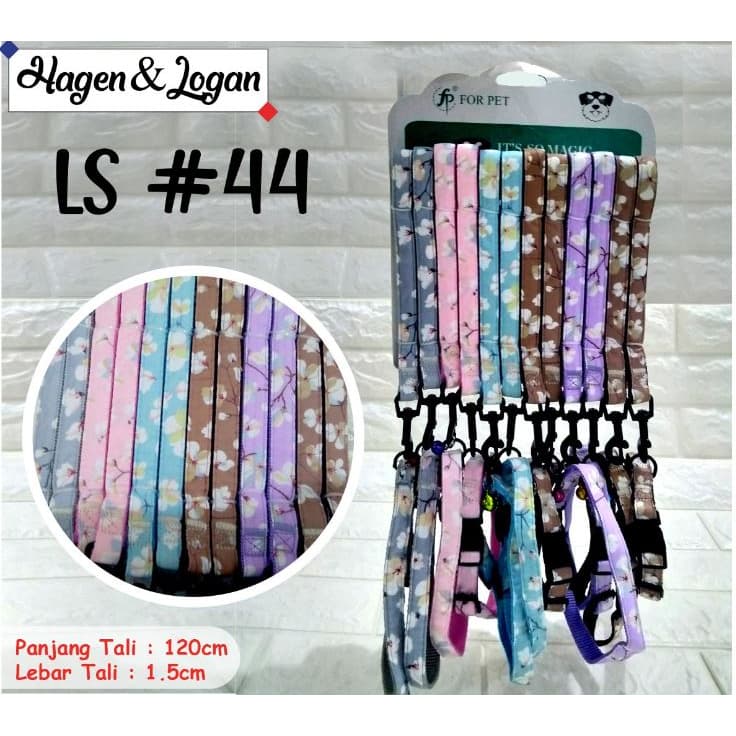 Harness Tali + Leher LS 44 Pet Cat Dog Leash Lead Hewan Kucing — gambar 1