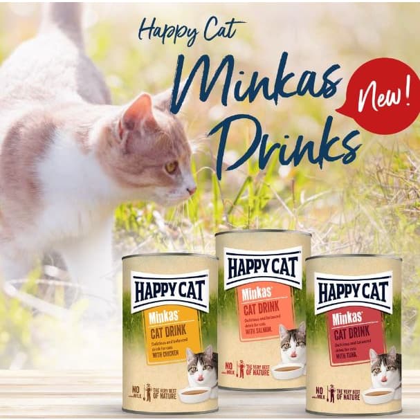 Happy Cat Drink 135ML Minkas Wet Food Kaleng Minuman Basah Kucing - gambar 1