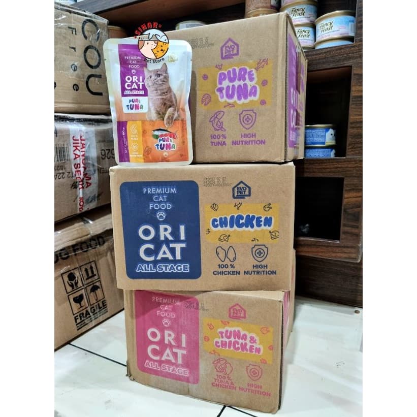 Oricat Ori Cat Pouch 80g Per Box Isi 24pcs Pouch Makanan Basah Kucing — gambar 1