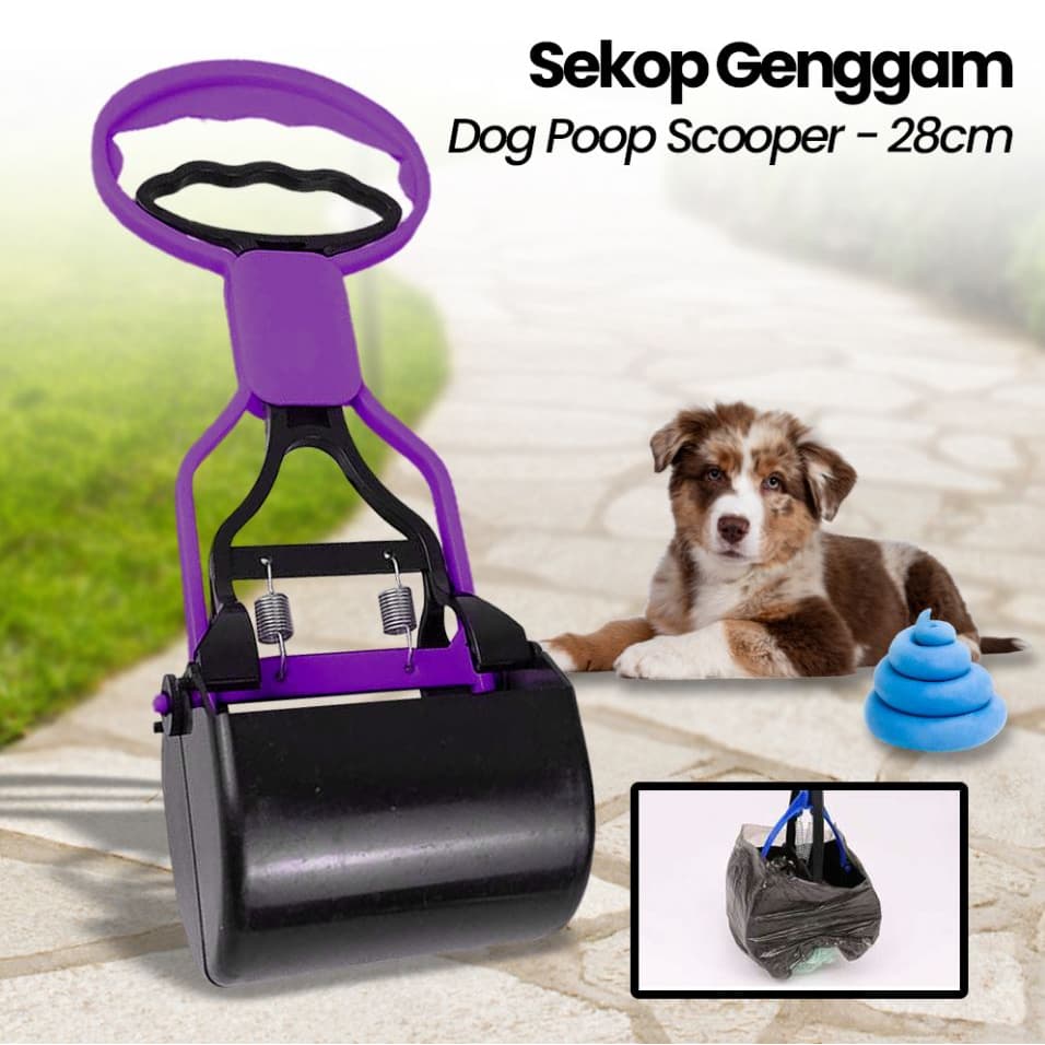 Sekop Genggam Pet Dog Poop Scooper Cleaner 28cm Pembersih Kotoran — gambar 1