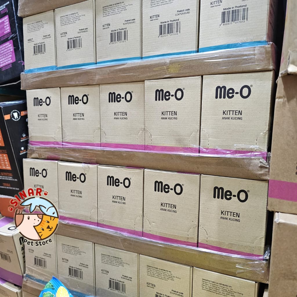 Me-O Pouch 85g Per Box isi 12pcs Wet Cat Food Kitten Adult Meo Me o — gambar 1