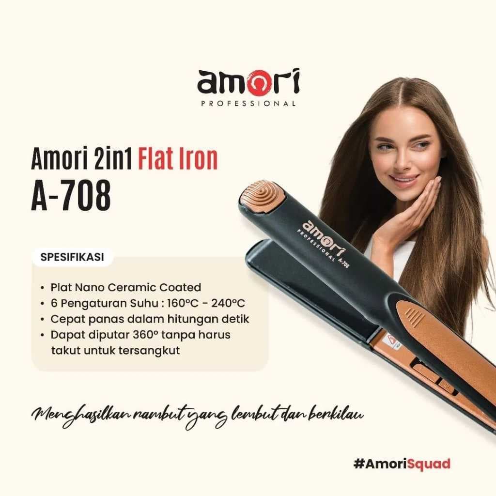 Amori 2in1 Flat Iron A-708 A708 — gambar 1