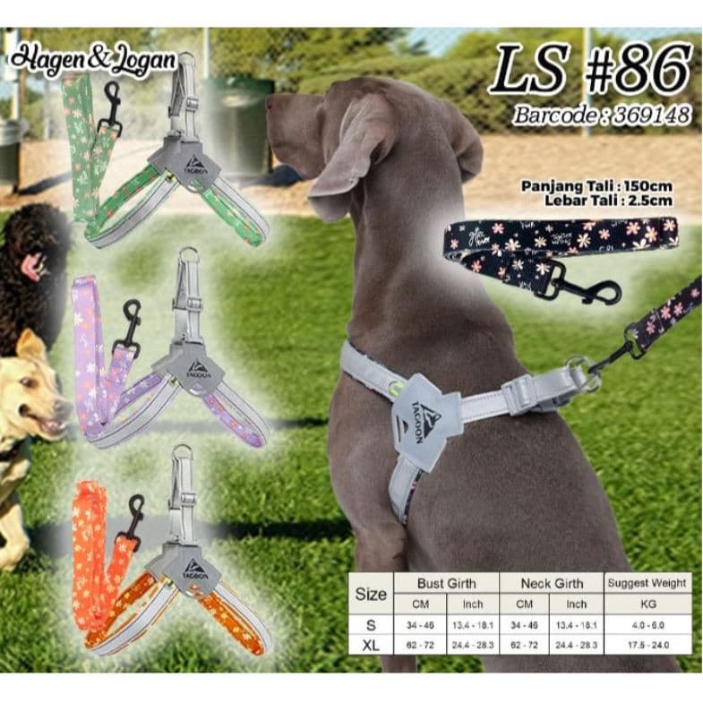 Harness Color Tebal/Dog Leash LS 86 — gambar 1