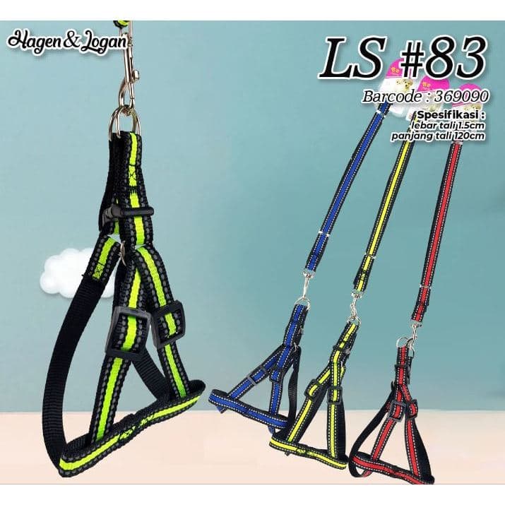 Harness Badan Anjing Kucing Tebal — gambar 1