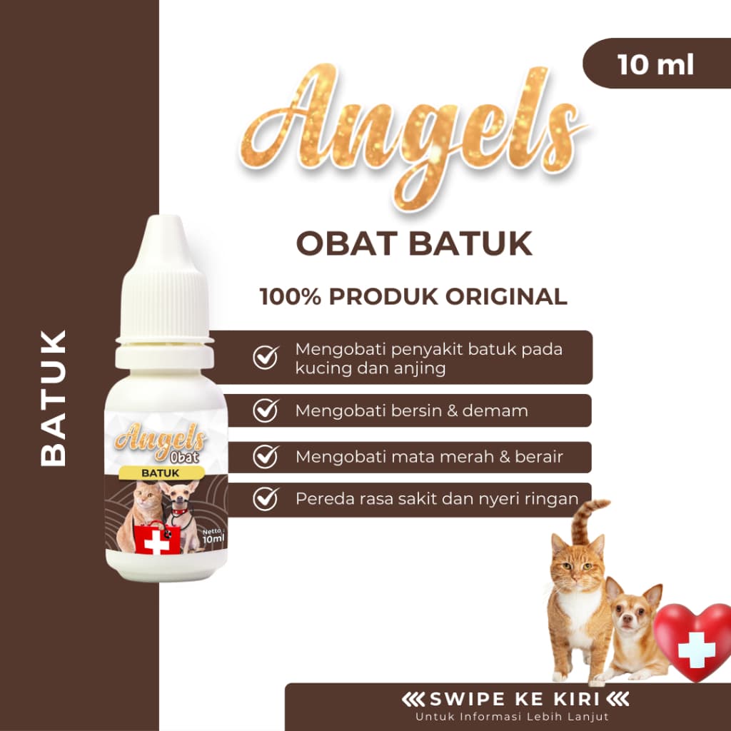 Angels Obat Batuk 10ml untuk Kucing & Anjing Tetes — gambar 1