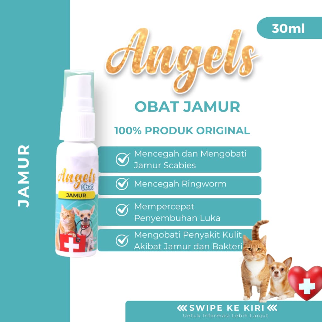Angels Obat Jamur Spray 30ml Hewan Kucing Anjing Semprot Penyakit — gambar 1