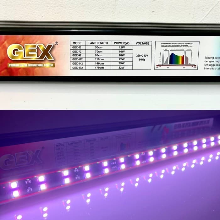 LED AQUARIUM VIEW TANNING ARWANA SAKKAI PRO T8 GEX 4D 1800 16000K 40W - gambar 1