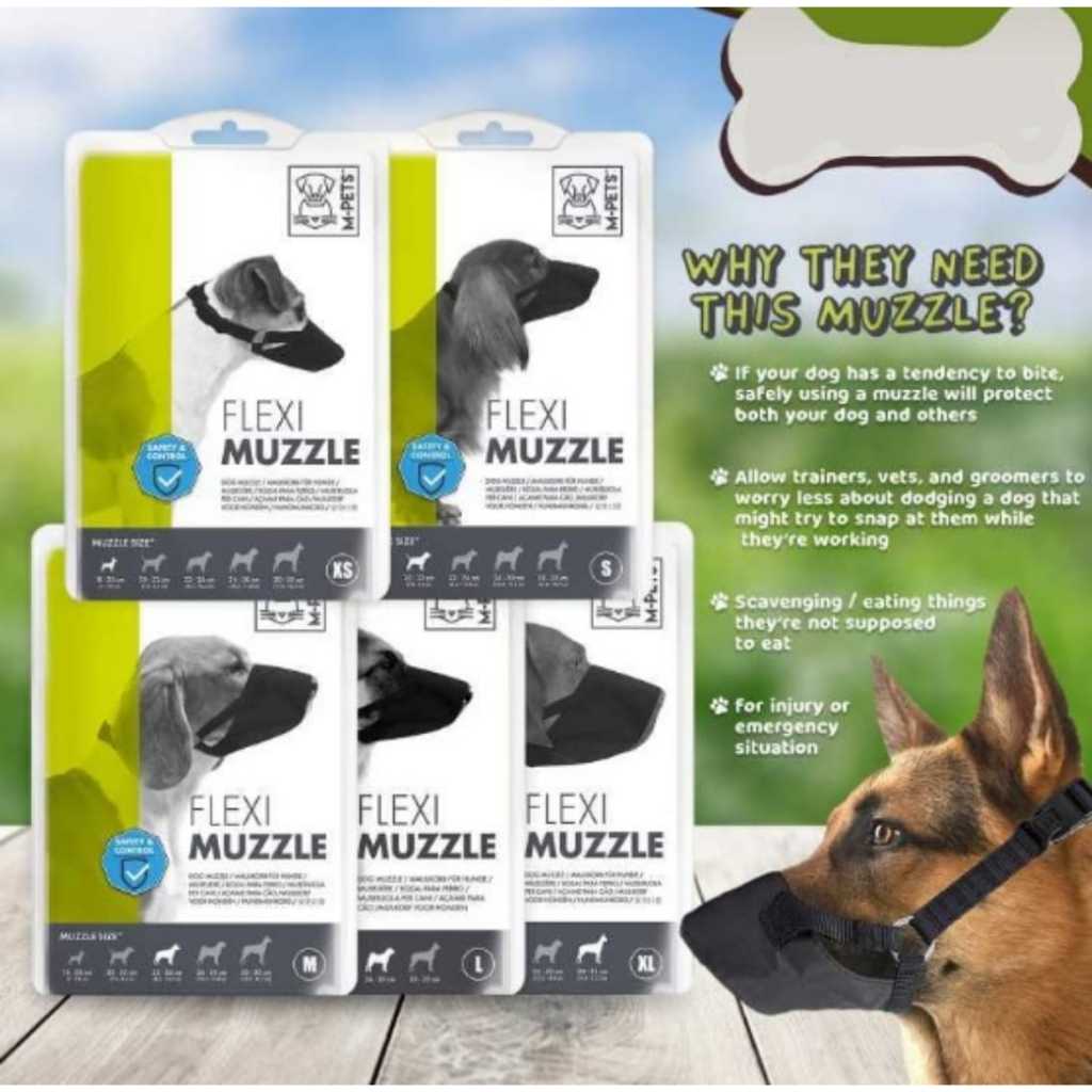 M-Pets Flexi Muzzle Mouth Protector for Dog — gambar 1