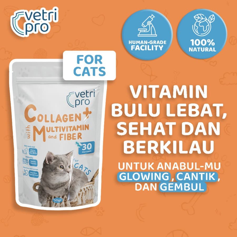 Collagen Plus by Vetripro with Multivitamin and Fiber for Cat — gambar 1