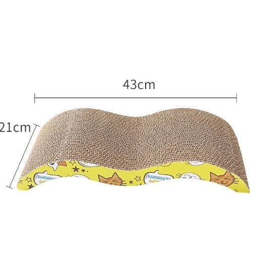 Papan Garuk Kucing #3 Wave Tebal with Catnip 21x7x45cm Mainan kucing - gambar 1