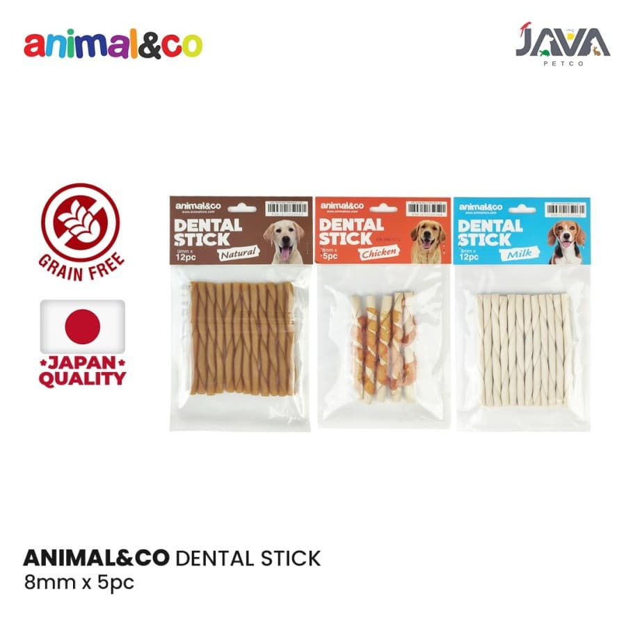 Animal&Co Dental Stick 8mm Snack Dog Treats — gambar 1