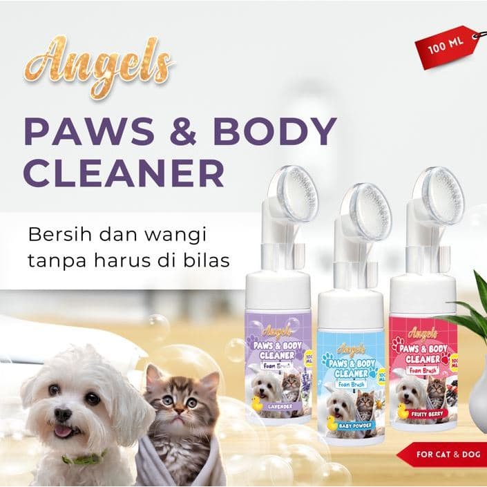 Angels Paws & Body Foam Brush Cleaner 100ml Dry Shampoo Sampo Kering — gambar 1